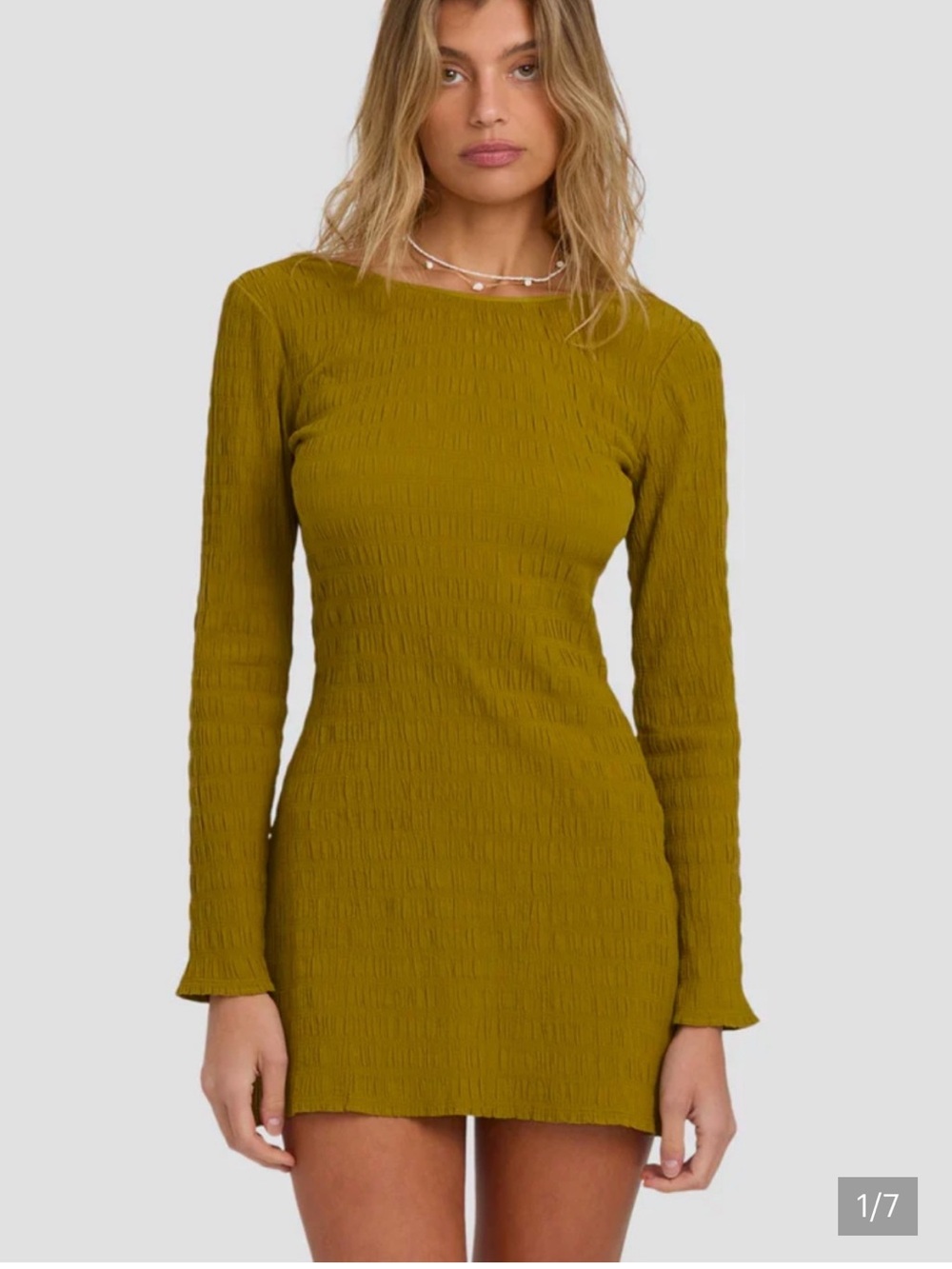 Long Sleeve Olive Green Bodycon Dress